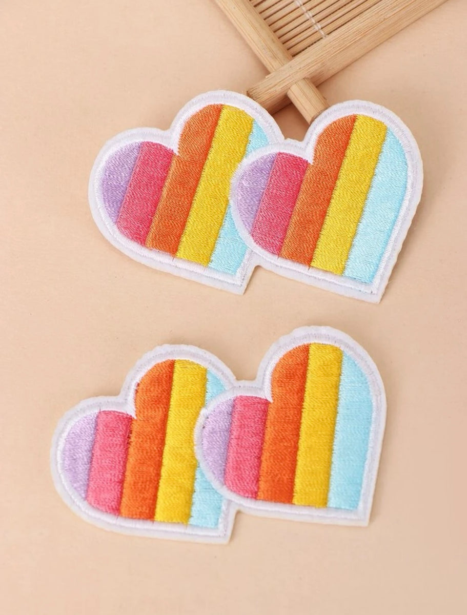 Self Adhesive Chenille Heart Patches 