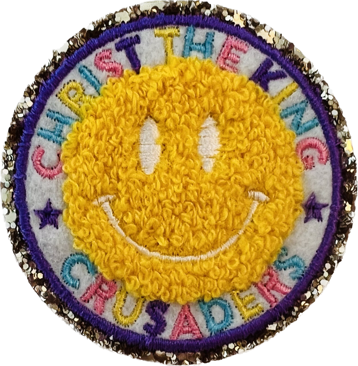 Zippered Pouch Bag with Christ the King Smiley Face Chenille Patch (Mu –  CKS Spirit Store