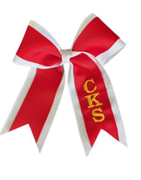 Red embroidered CKS Cheer Bow
