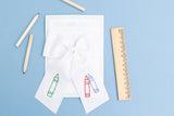 Embroidered Crayon Bow