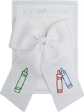 Embroidered Crayon Bow
