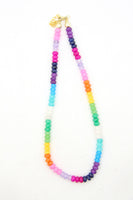 Faceted Rainbow Gemstones Necklace