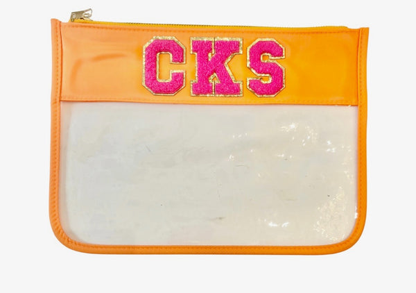 Nylon Top Clear Pouch with Chenille CKS Letters