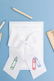 Embroidered Crayon Bow