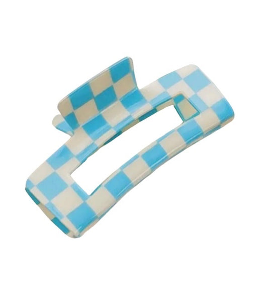 SQUARE CHECKERED HAIR CLIP