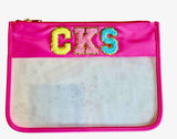 Nylon Top Clear Pouch with Chenille CKS Letters