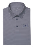 Men's Mizzen & Main Versa Short Sleeve CKS Embroidered Polo - Navy White Stripe