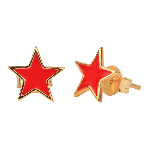 Color Shout - Super Star Stud Earrings: Red
