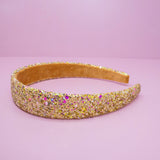 Tapered Chunky Gold Glitter Headband