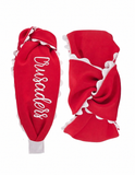 Scalloped Knot Headband in Red / White