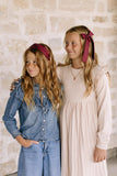Maroon and navy Hair Bow