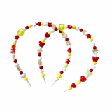 Pretty Happies - Mix bead red white yellow headband