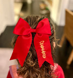 New! Red Embroidered Cheer Bow
