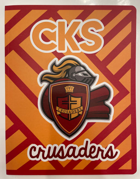 Red and Gold Bound Notebook with CKS Crusaders Sport Logo