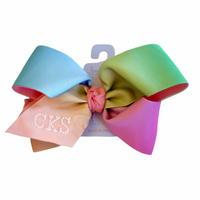 LAYERED RAINBOW BOW ON ALLIGATOR CLIP