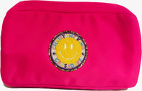 Zippered Pouch Bag with Christ the King Smiley Face Chenille Patch (Multiple Color Options)