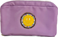 Zippered Pouch Bag with Christ the King Smiley Face Chenille Patch (Multiple Color Options)