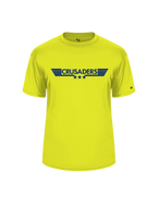 Youth Neon Yellow Short Sleeve Performance Fabric "Crusaders" Shirt