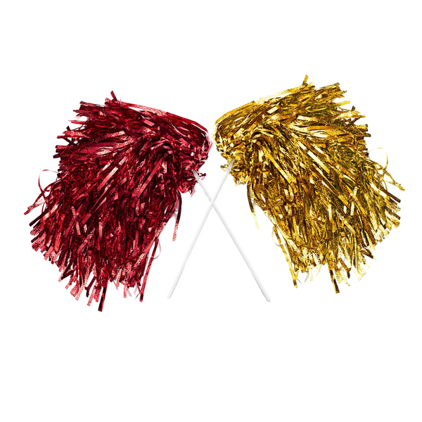 Red and Gold Pom Pom Set