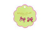 Pink Acrylic Ribbon Bow Stud Earrings