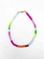 Faceted Rainbow Gemstones Necklace