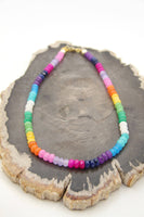 Faceted Rainbow Gemstones Necklace