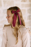 Maroon and navy Hair Bow