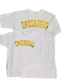 Adult & Youth White Short Sleeve T-Shirt with "Crusaders" in Gold Foil