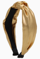 Girls Gold Lame Knot Headband