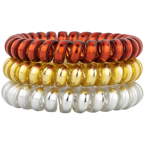Hotline Hair Ties: Fire and Gold 3 Pack Set