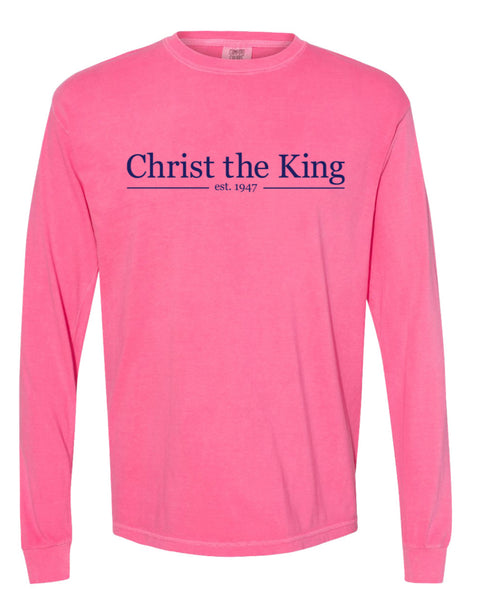 Pink Long Sleeve Christ the King "Seaside Design" T-Shirt - Adult